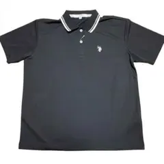 新品タグ付きU.S. POLO ASSN. ポロシャツ黒半袖襟白カジュアルのサムネイル