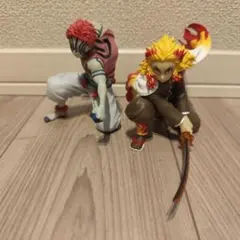 【中古】ラウワン限定 鬼滅の刃ぬーどるストッパーフィギュア 煉獄・猗窩座セット