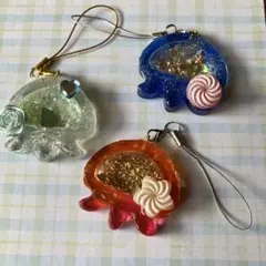 レジン クラゲ型チャーム 3点セット