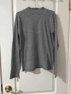 SHOO・LA・RUEシューラルーストライプ ハイネック 長袖トップス