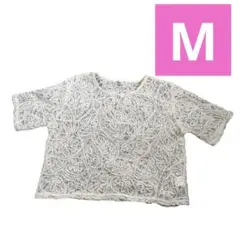 【新品✨️】レース編みホワイトTシャツ M 白 おしゃれ