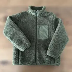 UNIQLO☆防風フリースジャケット☆ボア☆カーキ☆１３０サイズ☆美品