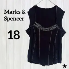 ★英国発 Marks & Spencer【18】ノースリーブ トップス ブラック