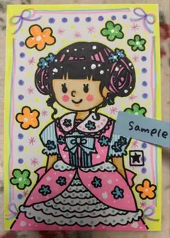 【手描きイラスト】女の子とお花