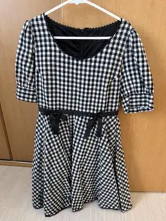 evelyn チェック柄 半袖ワンピース