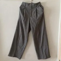 GU ブラッシュドジャージーワイドパンツ　グレー　L