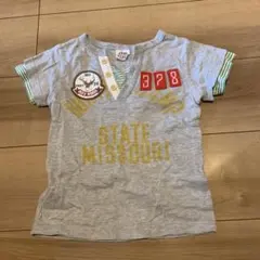 ジャンクストアー　半袖　Tシャツ　110cm グレー　ワッペンのサムネイル