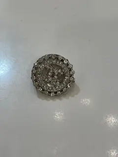 クリスタル装飾 シルバーブローチ