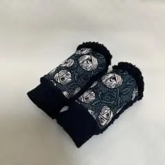 ミナペルホネン　ハンドウォーマー　rosyブルーグリーン ハンドメイド