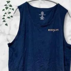人気 Hurley【XL】ハーレー バックプリント タンクトップ 紺 綿100%