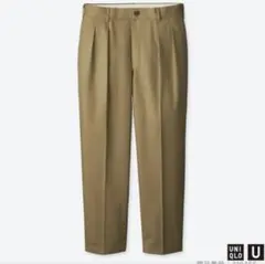 UNIQLO ワイドフィットタックテーパードチノパンツ ベージュ
