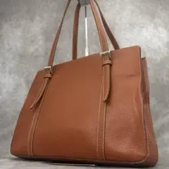 【美品✨】レノマ トートバッグ 肩がけ ビジネス レザー 本革 A4 ブラウン系のサムネイル