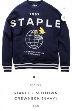 ☆STAPLE☆ XL トレーナー ネイビーのサムネイル