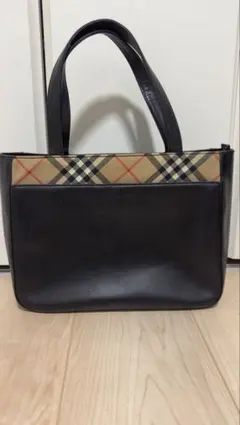 BURBERRY チェック柄トートバッグ 黒