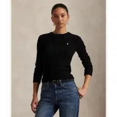 【美品】ラルフローレン ケーブルニットセーター XS ブラック レディース