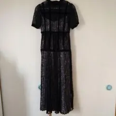美品 LUSSO VIAGGIOBLU ロングオケージョンドレス 黒 0