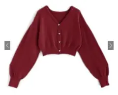 ラメフェザーニットハートボタンカーディガン