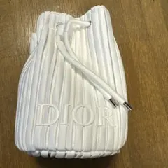 ChristianDior ノベルティ　プリーツ　巾着ポーチ　ホワイト