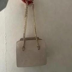 【ZARA】クロコ調ベージュショルダーバッグ