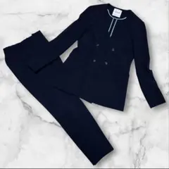 グリーンレーベルリラクシング【洗える】 ノーカラー　ダブルジャケット　パンツ