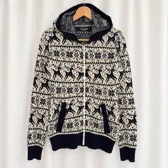 JUNYA WATANABE AD2005 トナカイ柄 ジップニットパーカー