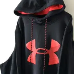 アンダーアーマー ロゴ プルオーバー パーカー L ブラック 黒 古着