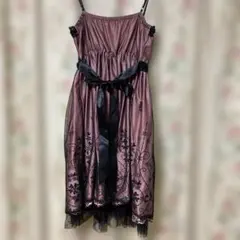 ピンク サテン スリップドレス