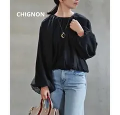 シニヨン CHIGNON♥新品未使用レース袖プルオーバー - メルカリ
