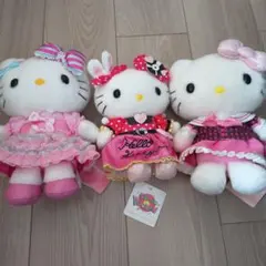 【新品未使用タグ付】ハローキティ ぬいぐるみ ピューロランド限定 三個セット