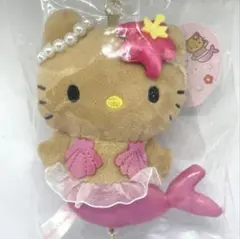 ハローキティ　リール付きマスコット　マーメイド　日焼けキティ