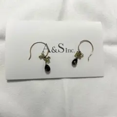 美品❤️アガット K10 ターコイズピアスチャーム 煌めくミラーボール