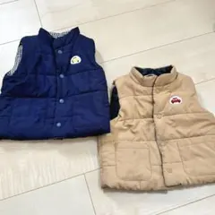 ベビー　アウター　中綿ベスト 2着セット 双子