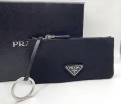 新品未使用PRADAコインケース ナイロン ミニ財布 キーリング付カードケース