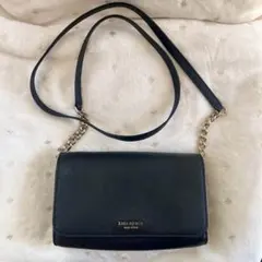 kate spade ブラックショルダーバッグ