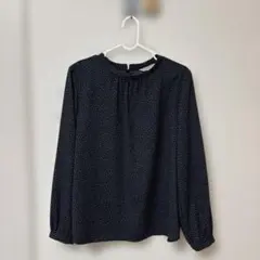 Petite Honfleur ネイビー ドット柄 ブラウス 9のサムネイル