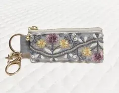 新作　人気　インド刺繍リボン　リップポーチ　リップケース　ミニポーチ　ヌビ　韓国