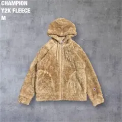 Champion シャギーフリース ジップパーカー Y2K M 希少モデル 保温