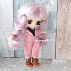 ぷちリカちゃん プチブライス No.2038 黒 エンジニアブーツドール靴