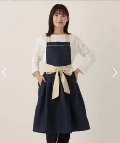 【タグ付き新品未使用】アフタヌーンティー　バイカラー　エプロン　ネイビー