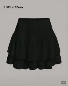 SHEIN EZwear ティアード ミニスカート ブラックのサムネイル