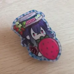 あくねこ　ストロベリー　アクリルバッジ　バスティン