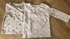90cm ピンク 長袖Tシャツ 2枚セット