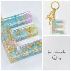イニシャルキーホルダー E ハンドメイド チャーム 【961】