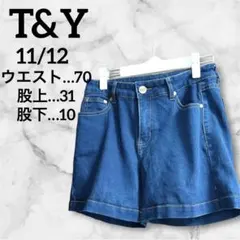✨美品✨　T&Y デニムショートパンツ 11/12 ダークブルー