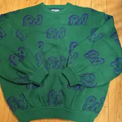 PUNYUS 緑色 パターン入り ニットセーター サイズ3