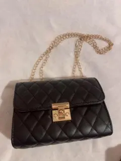 キルティングショルダーバッグ ブラック 2way