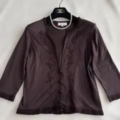 SCAPA スキャパ 刺繍カーディガン 40