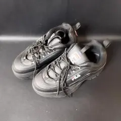 FILA ブラック スニーカー 厚底　ディスラプター２　24.5