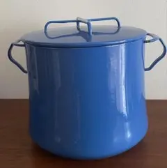 DANSK ホーロー　深鍋　両手鍋　ヴィンテージ　青のサムネイル