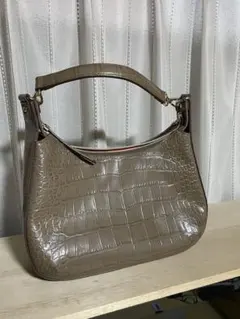 ブラウン クロコダイル風 ハンドバッグ